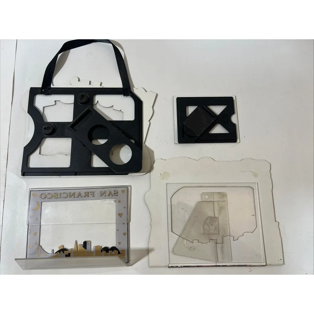 Lot Of 4‎ Plastic Ornate Travel Frames Knott's, San Francisco,San Diego Zoo, NY